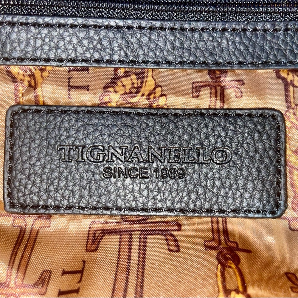 TIGNANELLO Suede Black Shoulder Bag - Picture 9 of 11